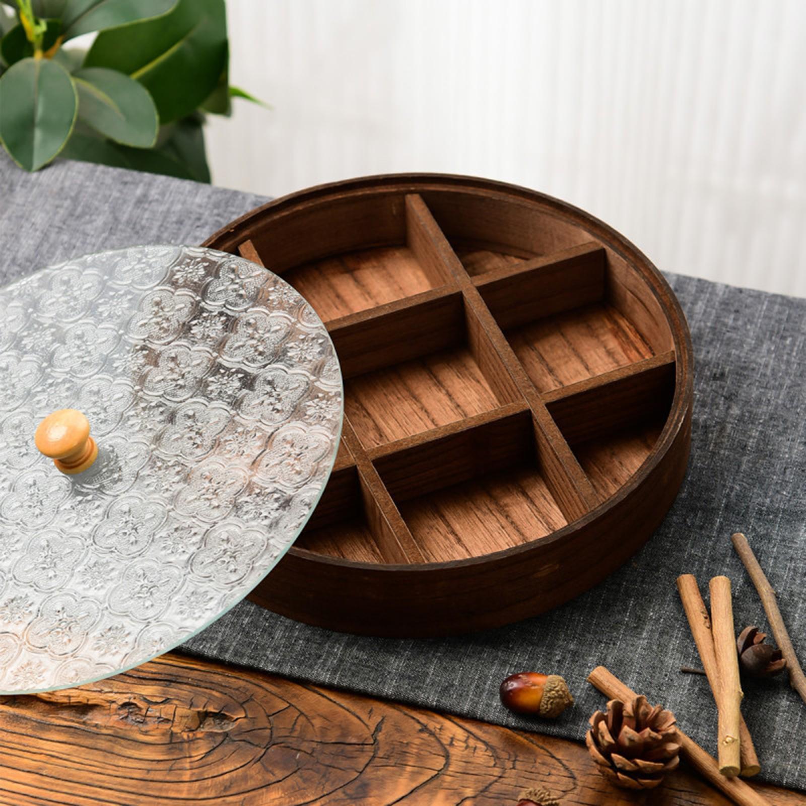 木製ガラス製サービングボウル 蓋付き仕切り付きスナックボック - Food Storage With Glass Lids のレビューと価格