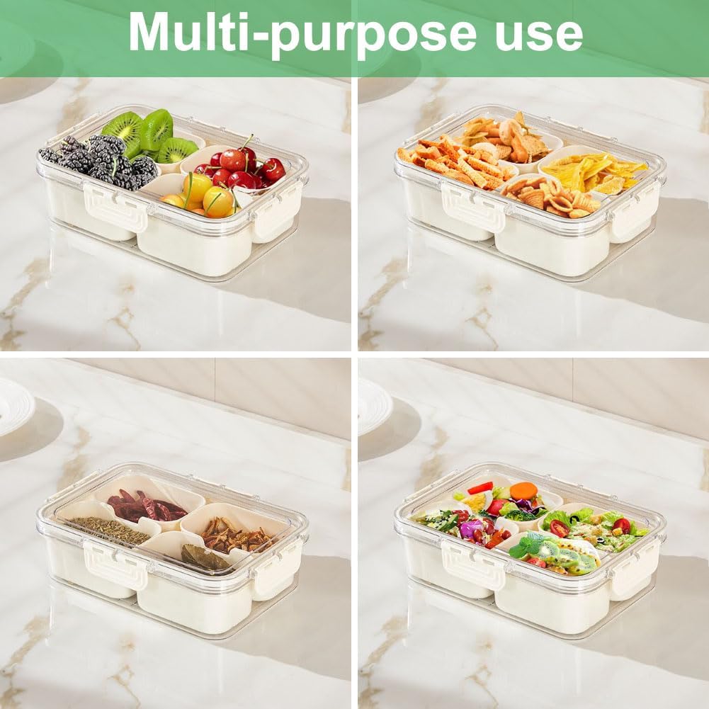 ポータブル食品保存箱、スナック収納ボックス、蓋付き4つのコン - Food Storage Containers B&M のレビューと価格