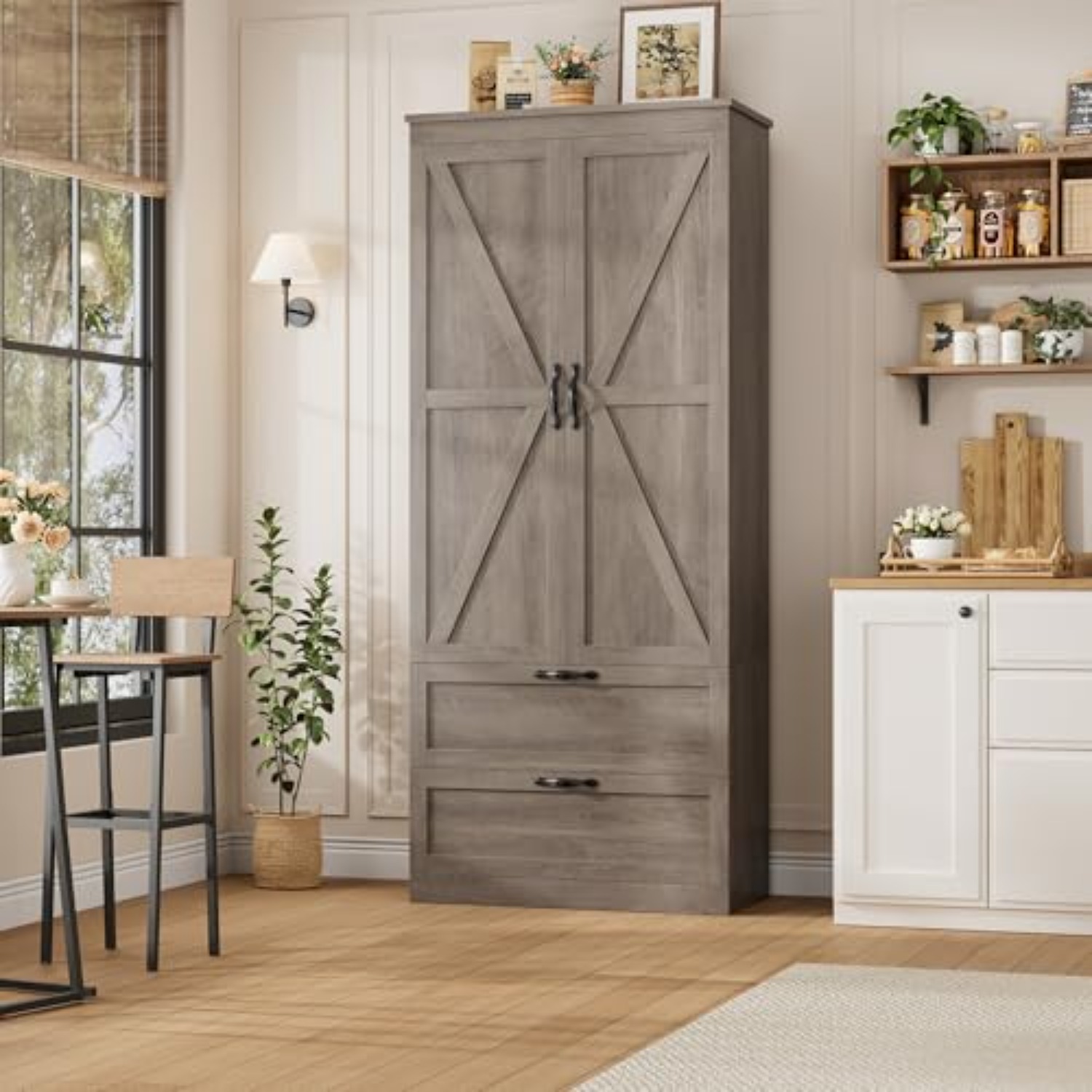 70インチキッチンパントリーストレージキャビネット、ファーム - Food Storage Kitchen Cabinet のレビューと価格