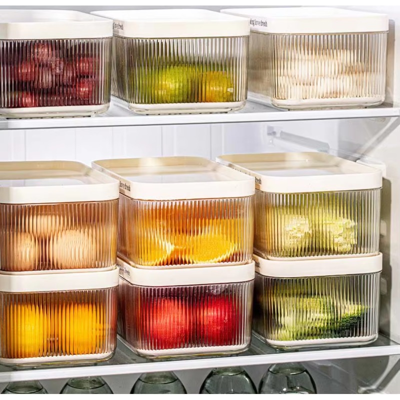 積み重ね可能なプラスチック製長方形PET冷蔵庫オーガナイザー - Food Storage Vegetables のレビューと価格