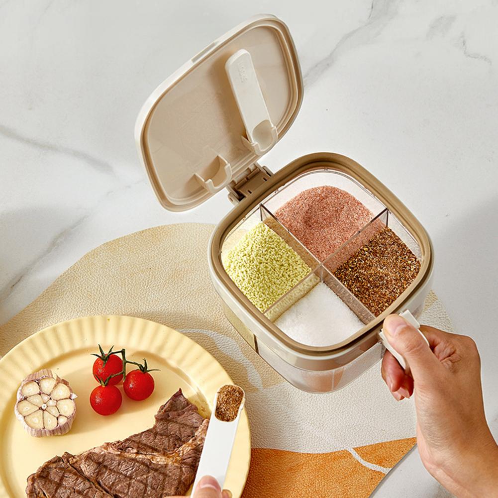 多層式スパイスオーガナイザー、スプーン付き透明蓋調味料容器、 - Food Storage Kitchen Cabinet のレビューと価格