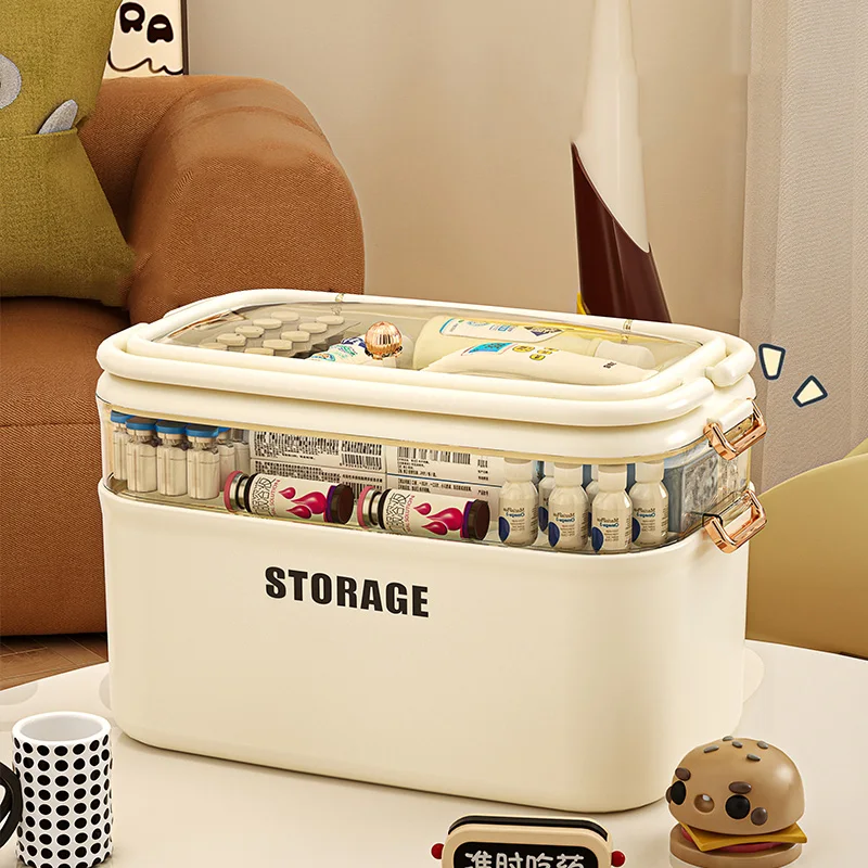 大容量の家庭用医薬品オーガナイザー収納ボックス多機能救急箱ピ - Food Storage Emergency のレビューと価格