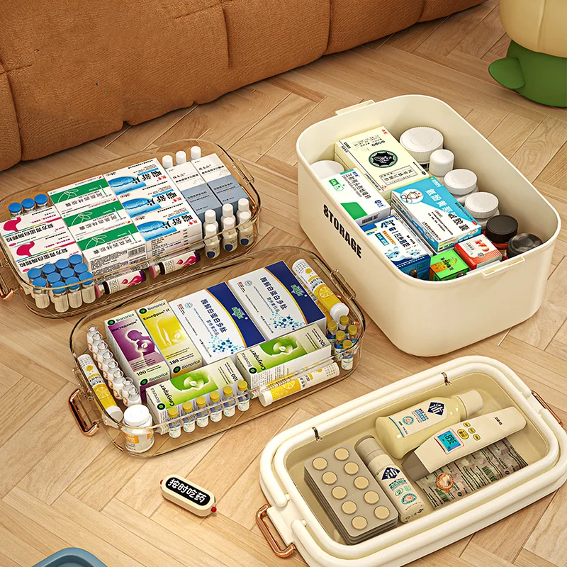 大容量の家庭用医薬品オーガナイザー収納ボックス多機能救急箱ピ - Food Storage Emergency のレビューと価格