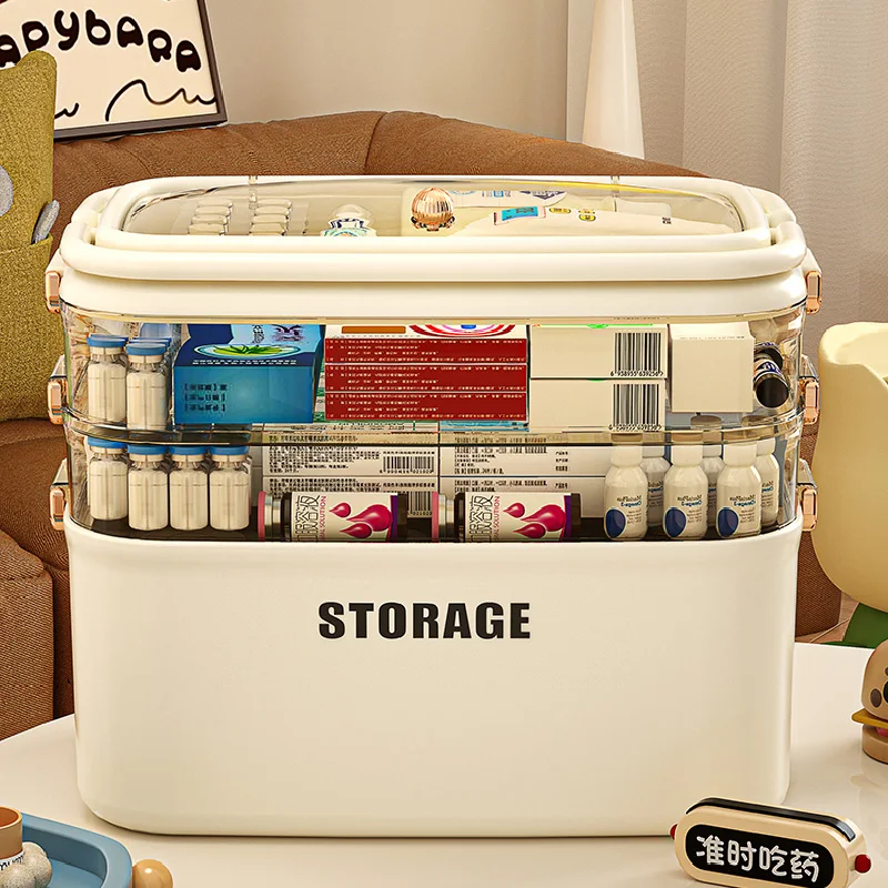 大容量の家庭用医薬品オーガナイザー収納ボックス多機能救急箱ピ - Food Storage Emergency のレビューと価格