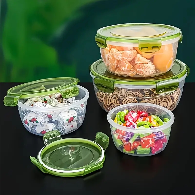 4つのプラスチック製食品保存容器、ランチボックス、食堂、キャ - Food Storage Cupboard のレビューと価格