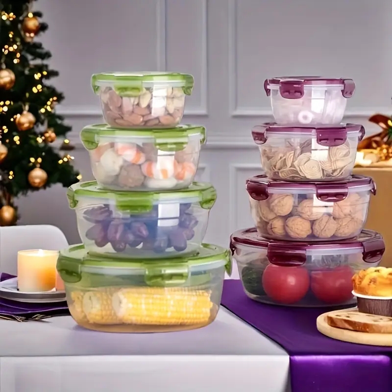 4つのプラスチック製食品保存容器、ランチボックス、食堂、キャ - Food Storage Cupboard のレビューと価格