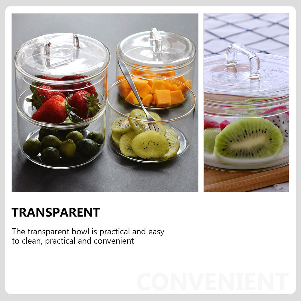 1セットクリアガラス保存容器サラダサービング容器積み重ね可能 - Food Storage Containers Glass のレビューと価格