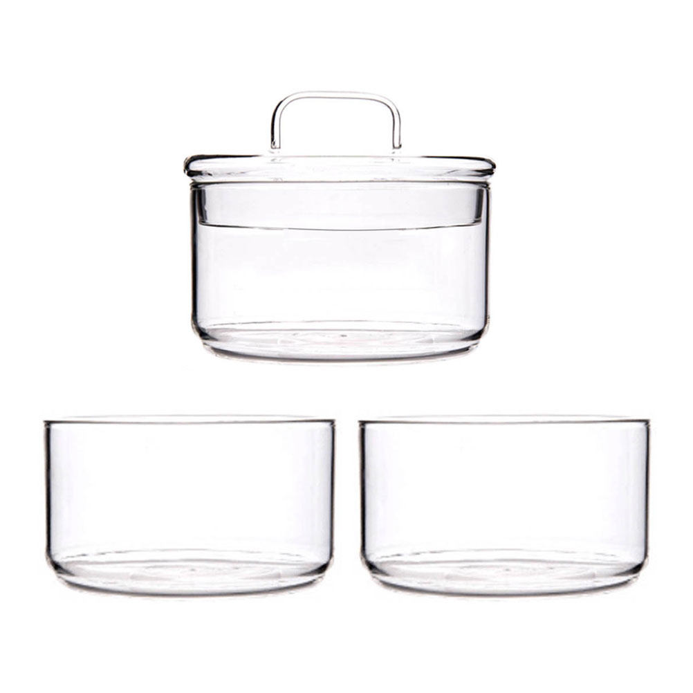 1セットクリアガラス保存容器サラダサービング容器積み重ね可能 - Food Storage Containers Glass のレビューと価格