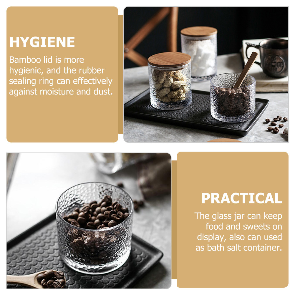 ガラス製気密保存瓶 竹製蓋付き キャンディボックス コーヒー - Food Storage Set Glass のレビューと価格
