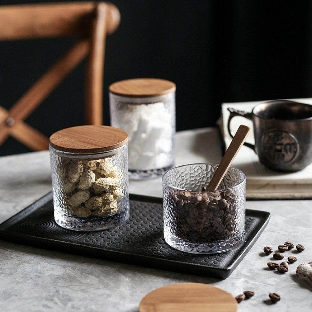 ガラス製気密保存瓶 竹製蓋付き キャンディボックス コーヒー - Food Storage Set Glass のレビューと価格