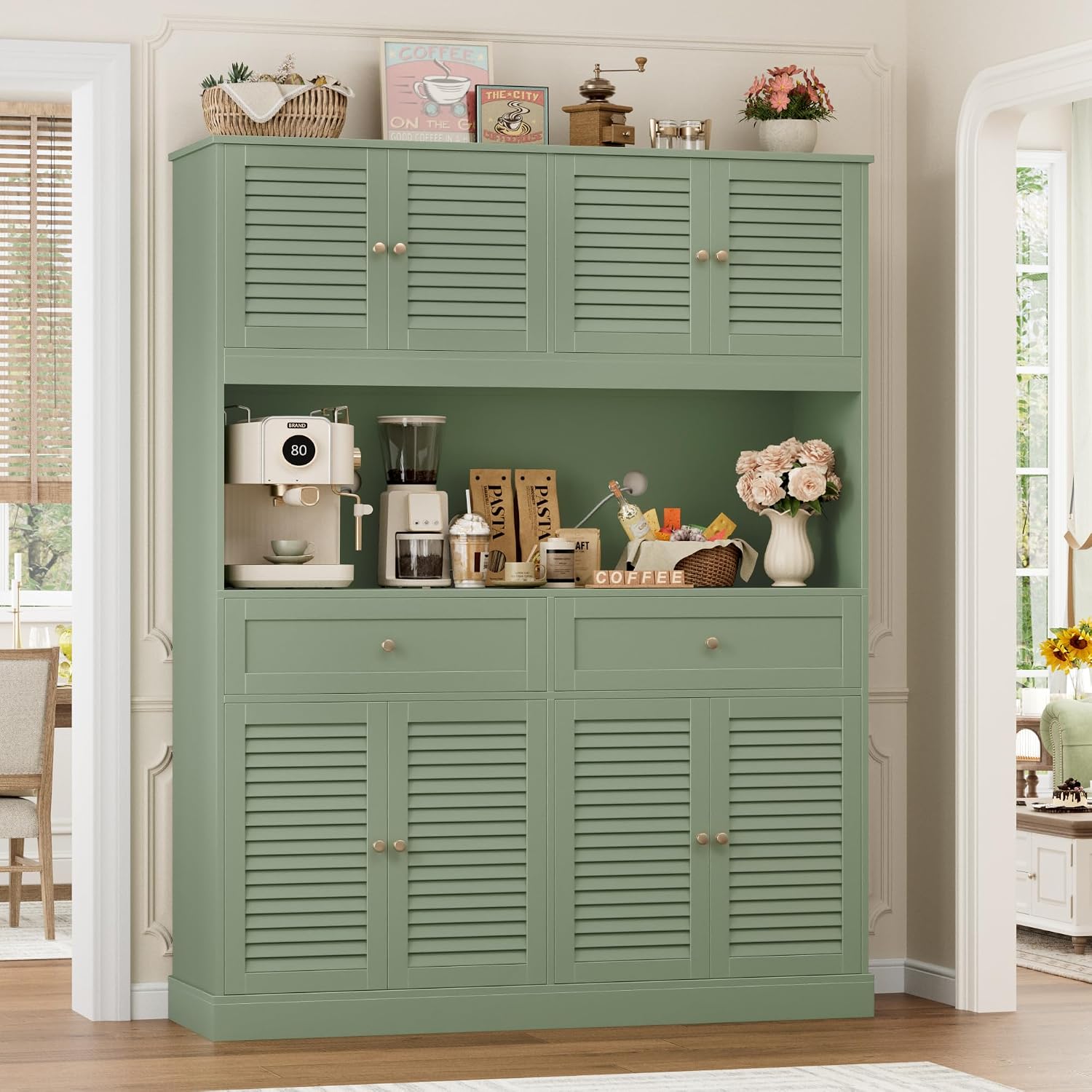 71インチのファームハウスキッチンパントリーキャビネット、カ - Food Storage Kitchen Cabinet のレビューと価格