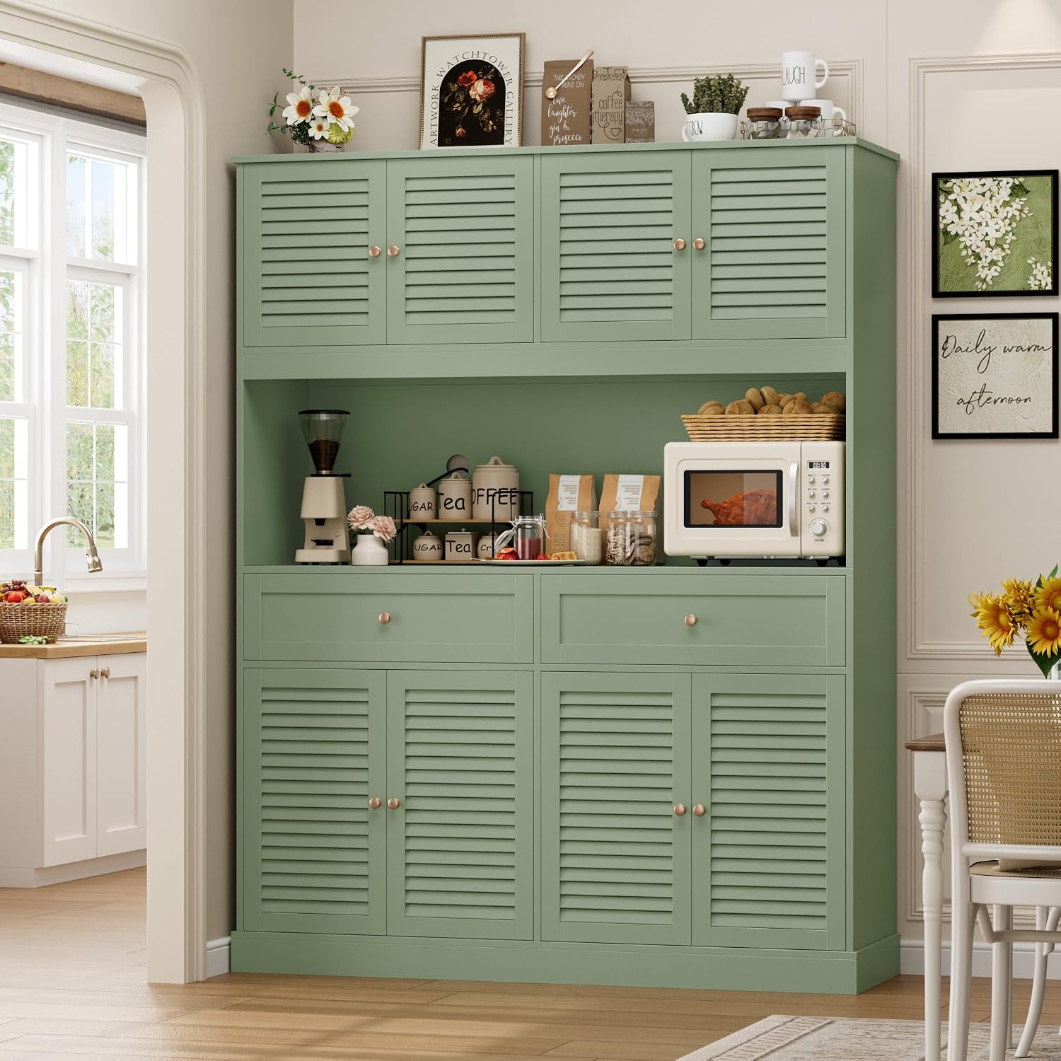 71インチのファームハウスキッチンパントリーキャビネット、カ - Food Storage Kitchen Cabinet のレビューと価格
