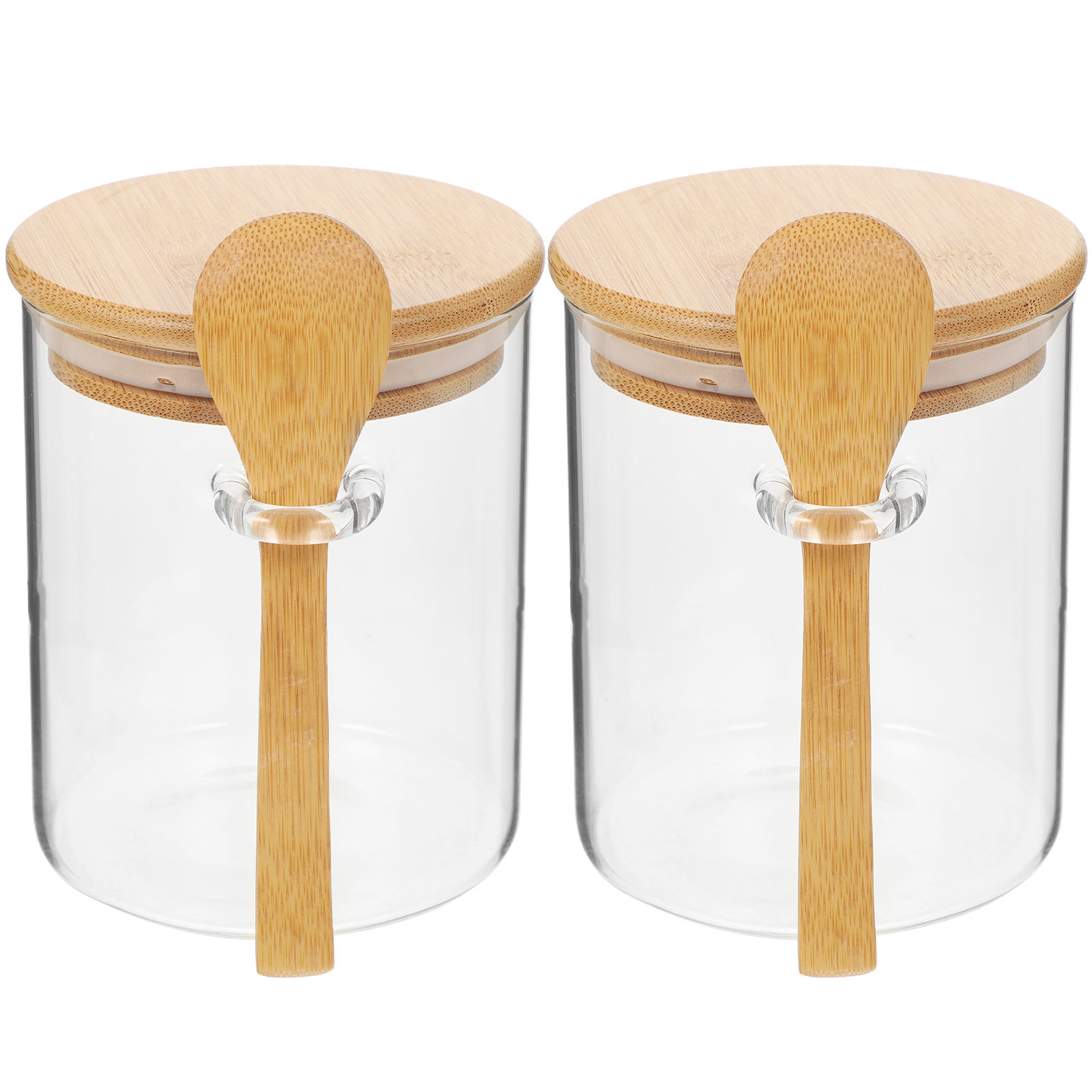 2個入り小麦粉砂糖保存容器透明食品瓶キッチンジャーガラス茶瓶 - Food Storage Containers Glass のレビューと価格