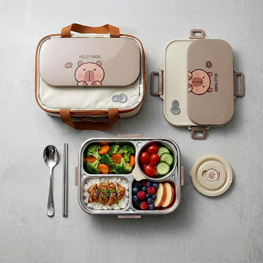 304ステンレス製弁当箱セット 4/5仕切り食品保存容器 ス - Food Storage Containers B&M のレビューと価格