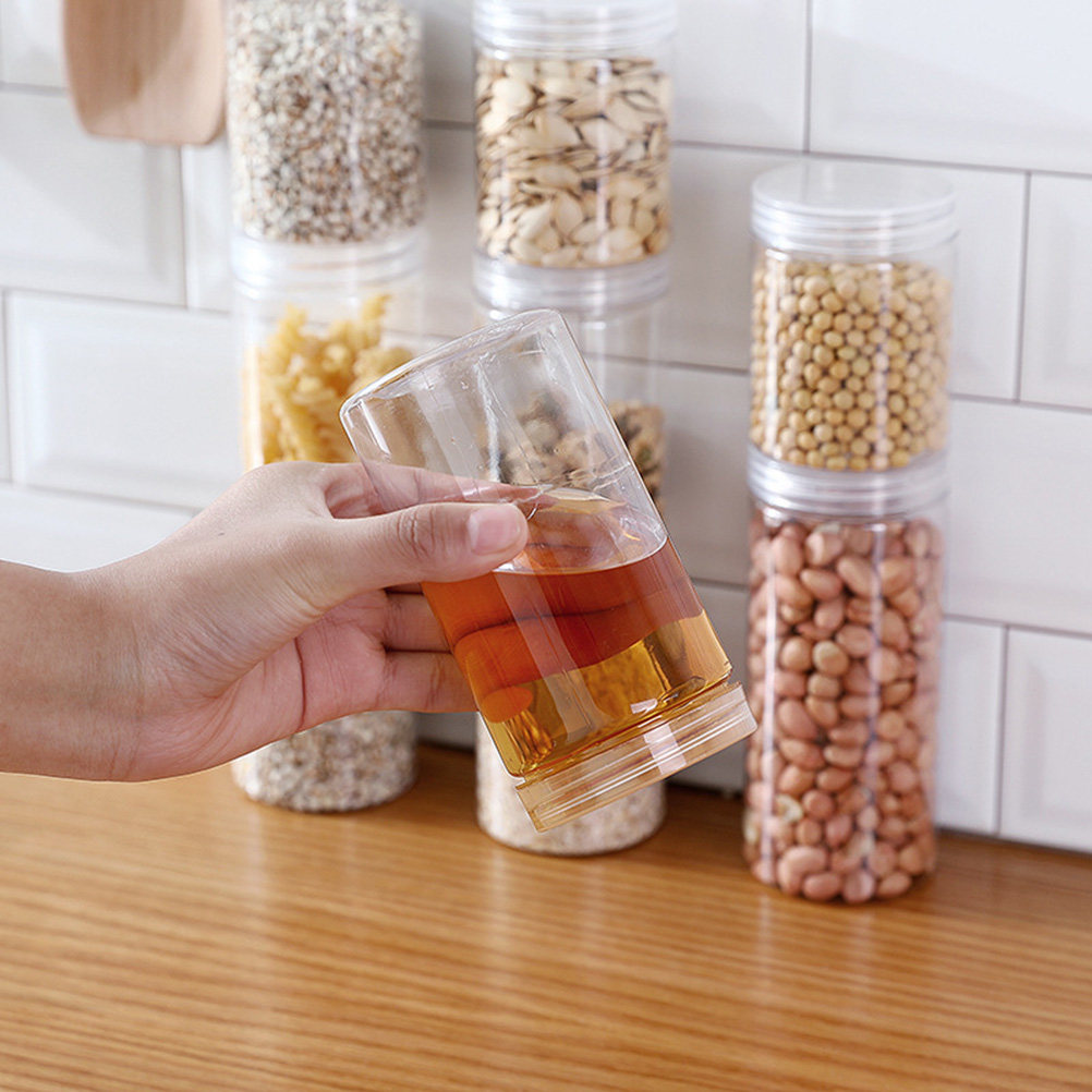 10個入り透明高級プラスチック食品保存容器、気密蓋付き700 - Food Storage Jars のレビューと価格