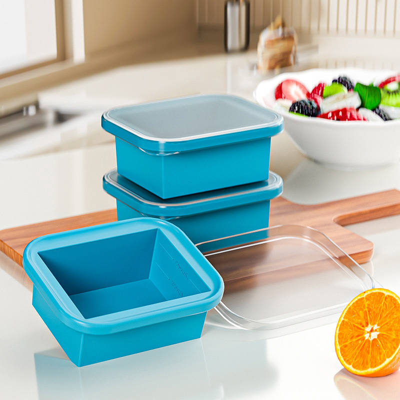 シリコーン製冷凍トレイ プラスチック蓋付き 冷凍庫コンテナ  - Food Storage Not Plastic のレビューと価格