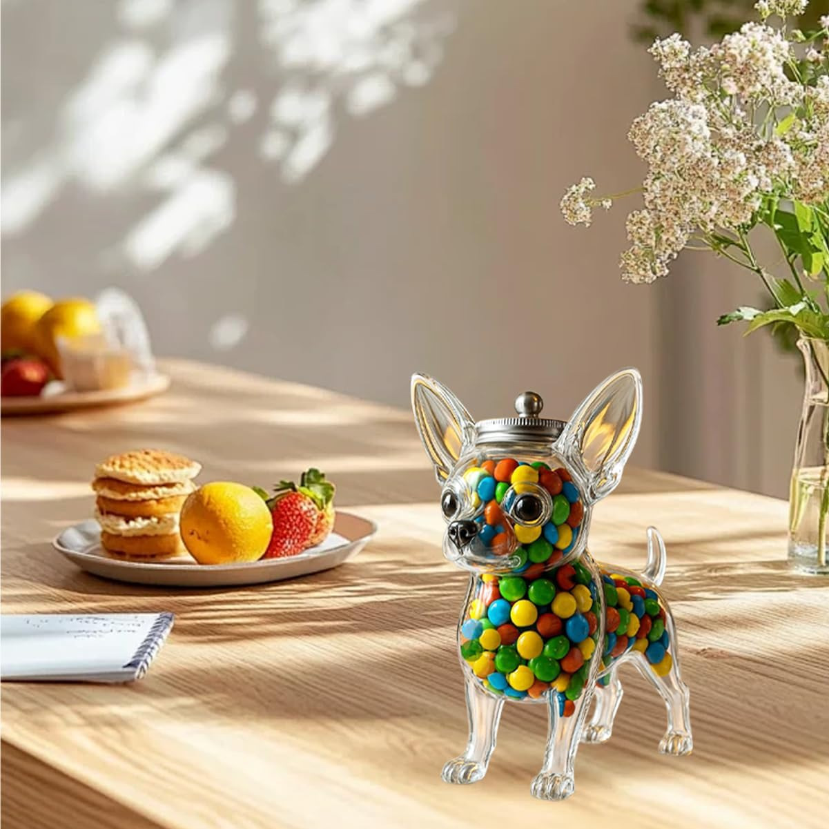 チワワ型容器鮮度保持チワワ犬用おやつジャー気密ガラスペットフ - Food Storage Set Glass のレビューと価格