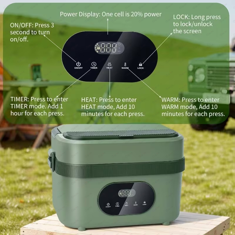 ギソン 1.5L ポータブル ワイヤレス加熱式ランチボックス - Food Storage Warmer のレビューと価格