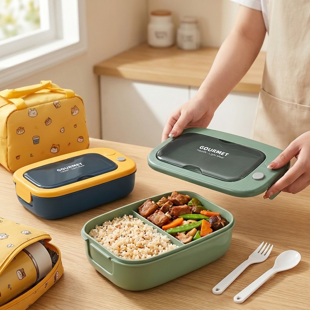 電子レンジ対応プラスチック製弁当箱 2コンパートメント漏れ防 - Food Storage Containers B&M のレビューと価格