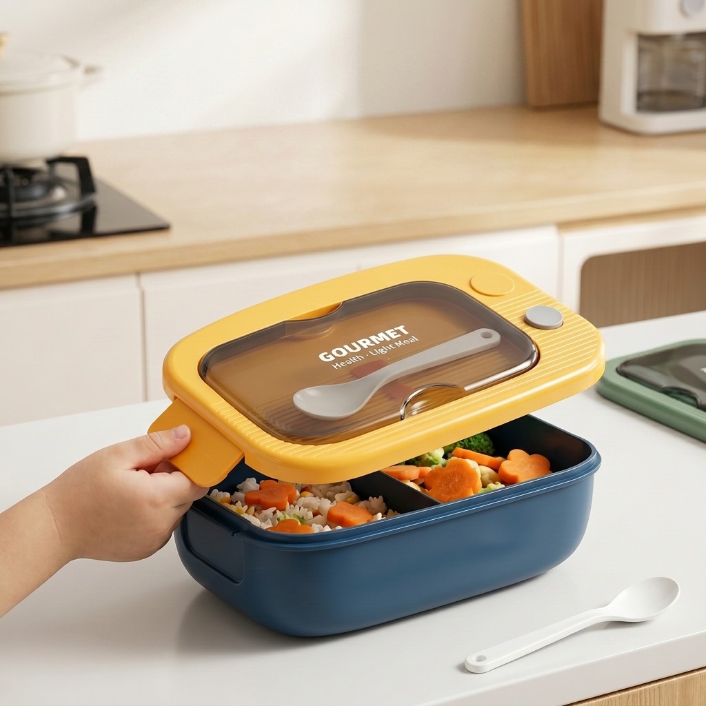 電子レンジ対応プラスチック製弁当箱 2コンパートメント漏れ防 - Food Storage Containers B&M のレビューと価格