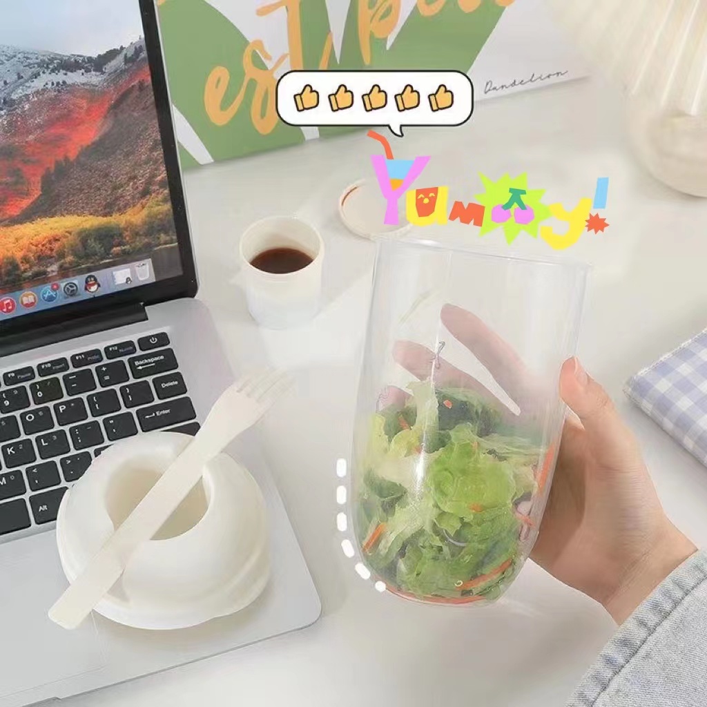 ポータブル朝食カップセット,フォークソース,弁当箱,弁当箱, - Food Storage Yogurt のレビューと価格
