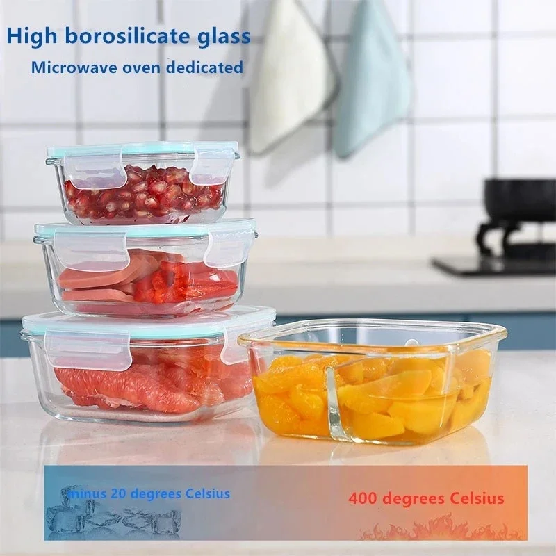 ガラス製鮮度保持容器 高硼珪酸耐熱電子レンジ弁当箱 冷蔵庫専 - Food Storage Containers Glass のレビューと価格