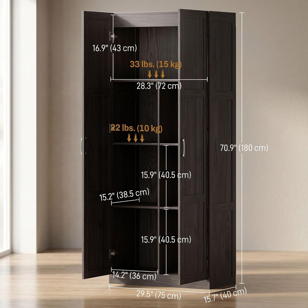 HOMCOM 71インチ高さのキッチンパントリーキャビネット - Food Storage Kitchen Cabinet のレビューと価格