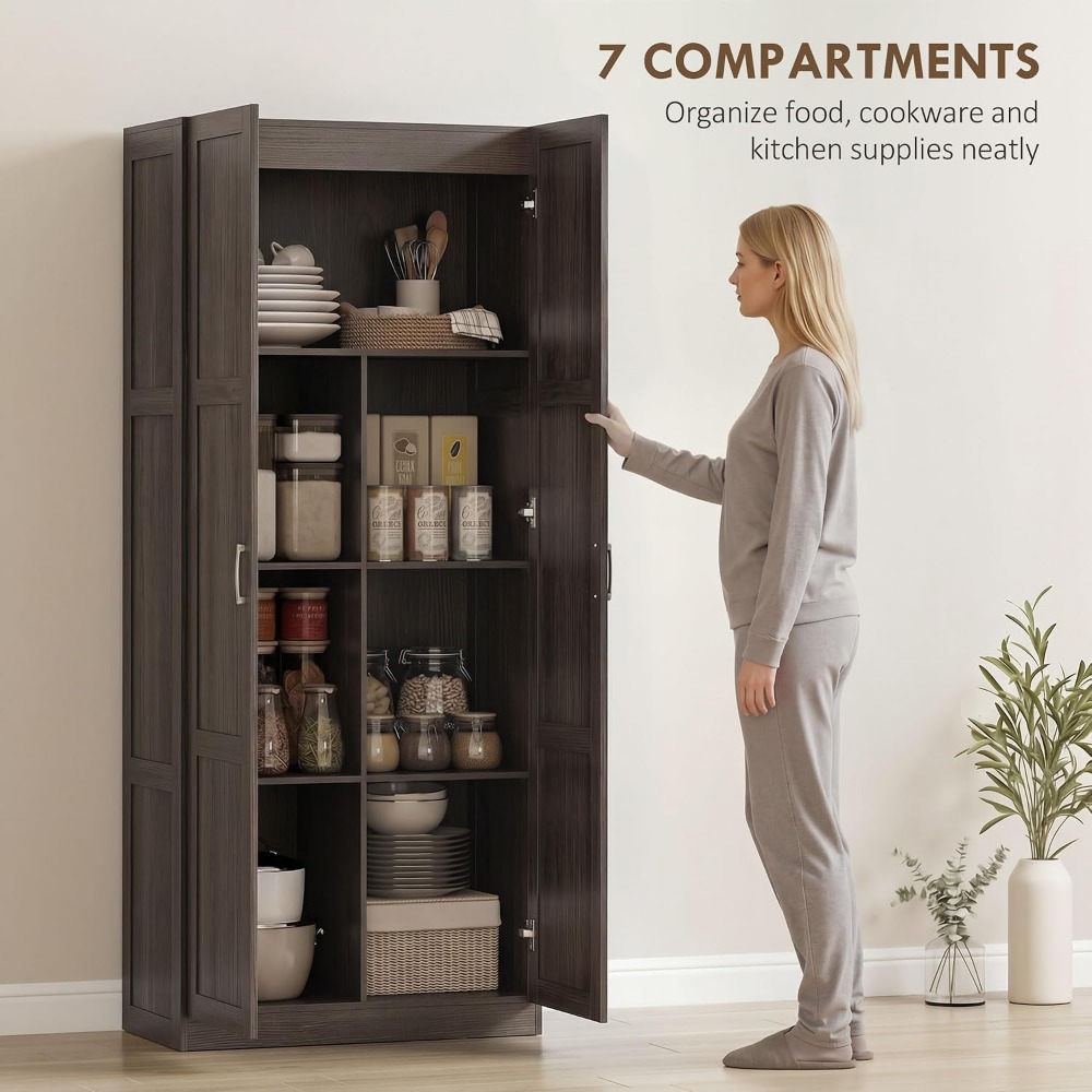 HOMCOM 71インチ高さのキッチンパントリーキャビネット - Food Storage Kitchen Cabinet のレビューと価格