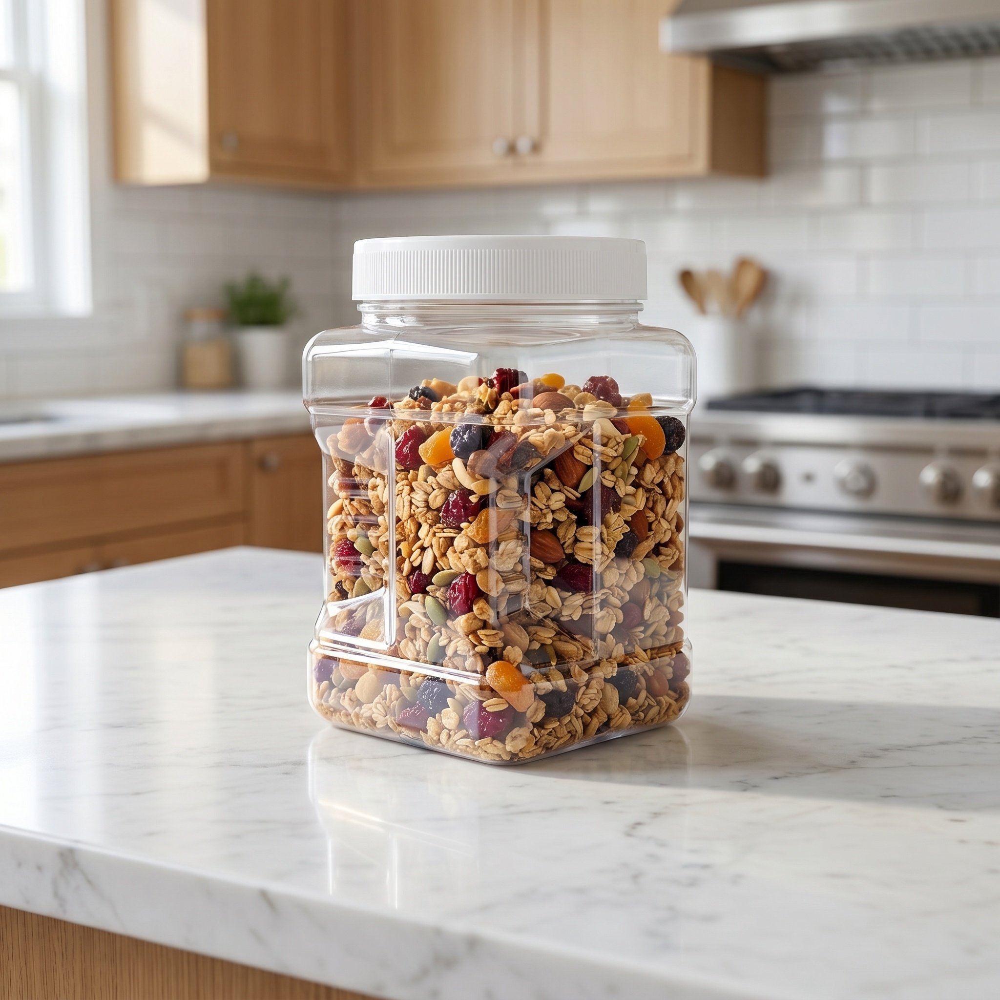 6個入り透明正方形密閉保存容器 広口プラスチック容器 再利用 - Food Storage Jars のレビューと価格