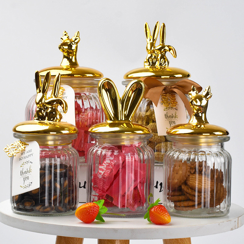 キラキラ輝くクリアガラス保存瓶 蓋付き ガラス食品保存容器  - Food Storage Set Glass のレビューと価格