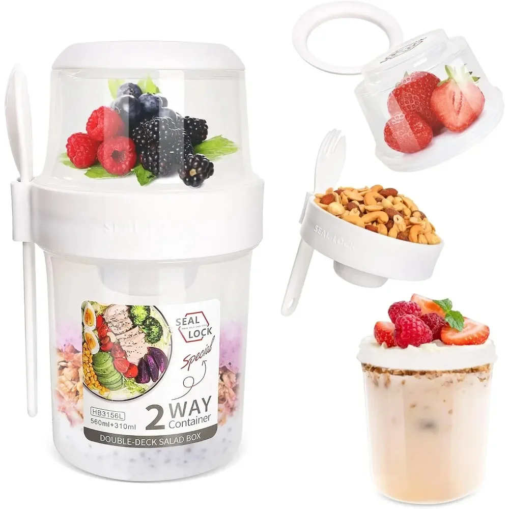 サラダカップ 朝食カップ ポータブル食品保存弁当箱 オートミ - Food Storage Yogurt のレビューと価格
