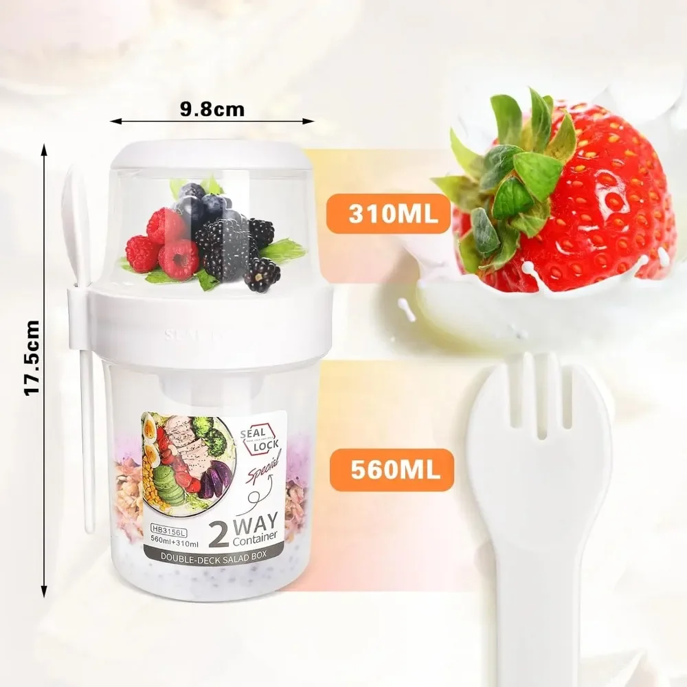 サラダカップ 朝食カップ ポータブル食品保存弁当箱 オートミ - Food Storage Yogurt のレビューと価格