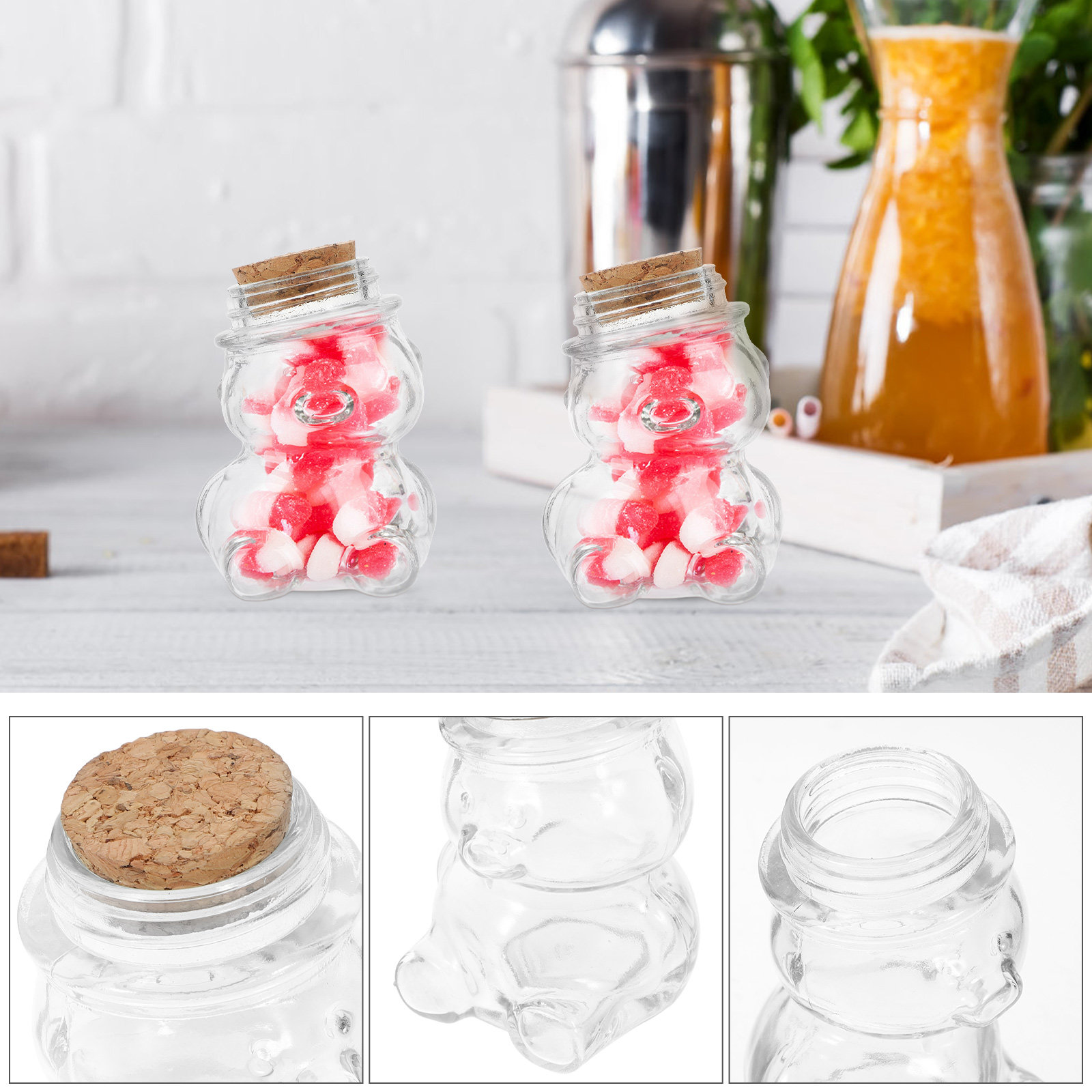 4個入りガラスキャンディジャーセット 透明な気密食品保存容器 - Food Storage Containers Glass のレビューと価格