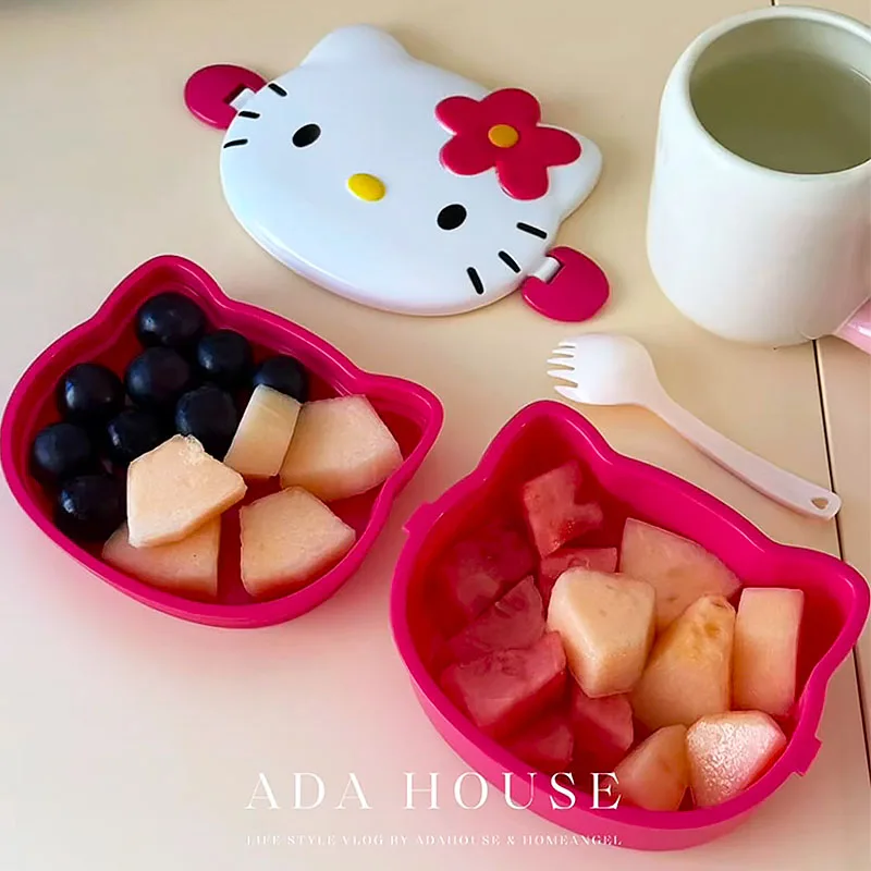 かわいいハローキティ型ランチボックス、携帯用漫画弁当箱、スプ - Food Storage Cupboard のレビューと価格