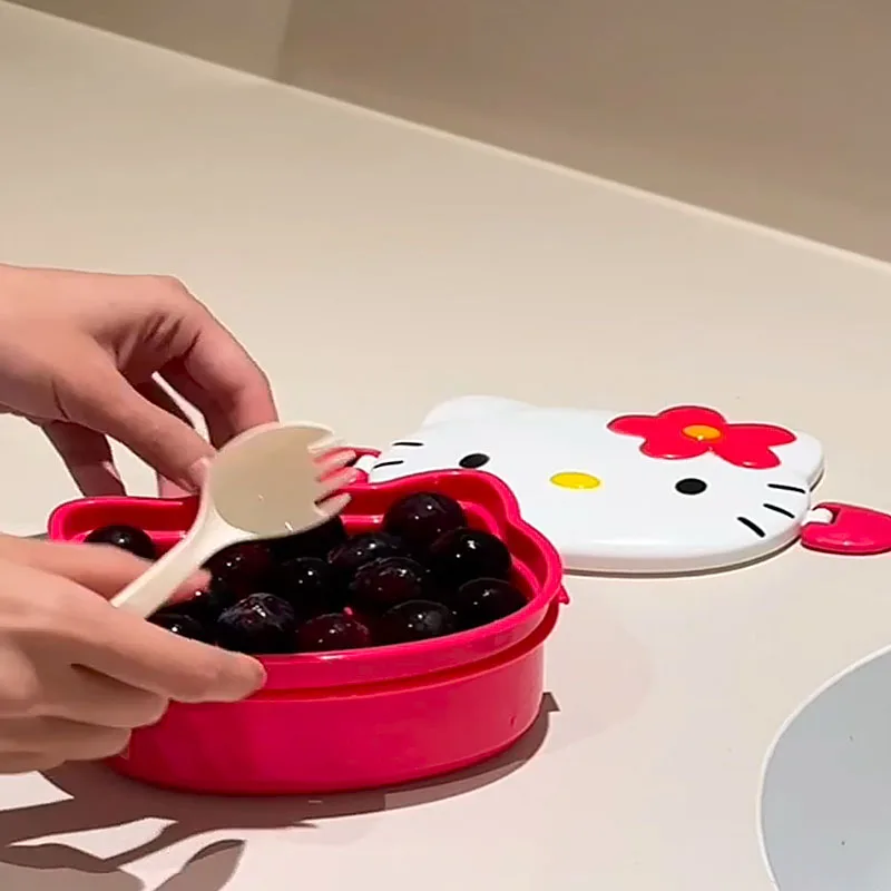 かわいいハローキティ型ランチボックス、携帯用漫画弁当箱、スプ - Food Storage Cupboard のレビューと価格