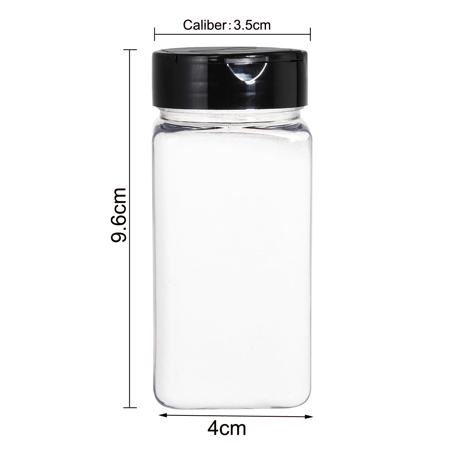 四角い大型プラスチック製スパイスジャー、シェイカー付き蓋、透 - Food Storage Jars のレビューと価格