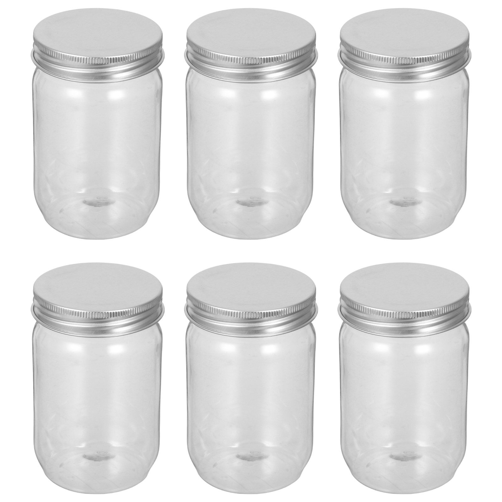 6個入り透明プラスチック製メイソンジャー、気密蓋付き、透明食 - Food Storage Jars のレビューと価格
