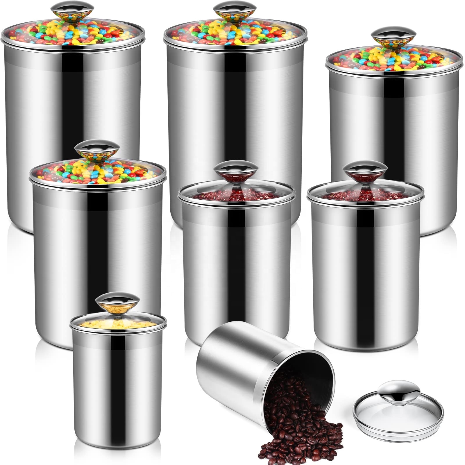 食品保存容器 茶葉 コーヒー 砂糖 小麦粉 密閉 キッチン  - Food Storage With Glass Lids のレビューと価格