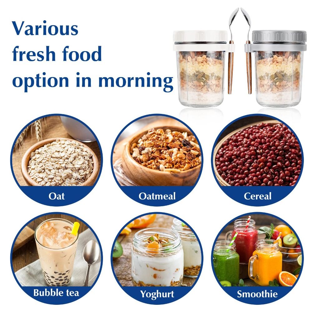 ヨーグルトジャー 350ml オーバーナイトオーツジャー ガ - Food Storage Set Glass のレビューと価格