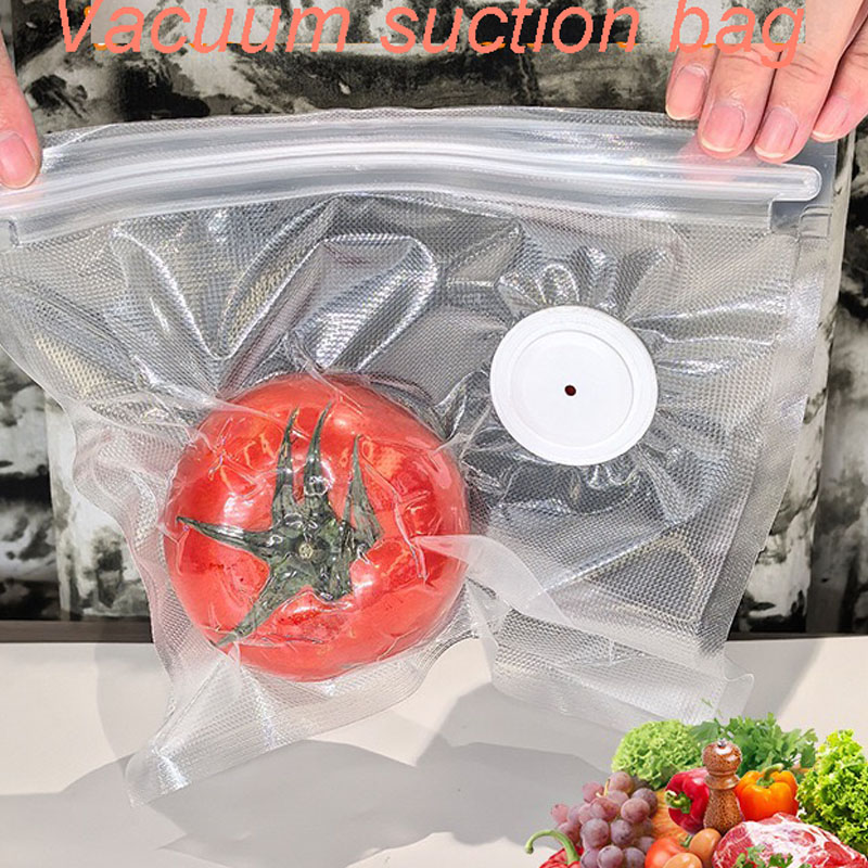 新しい再利用可能な真空保存袋 キッチン野菜果物包装袋 食品シ - Food Storage Reusable Bags のレビューと価格