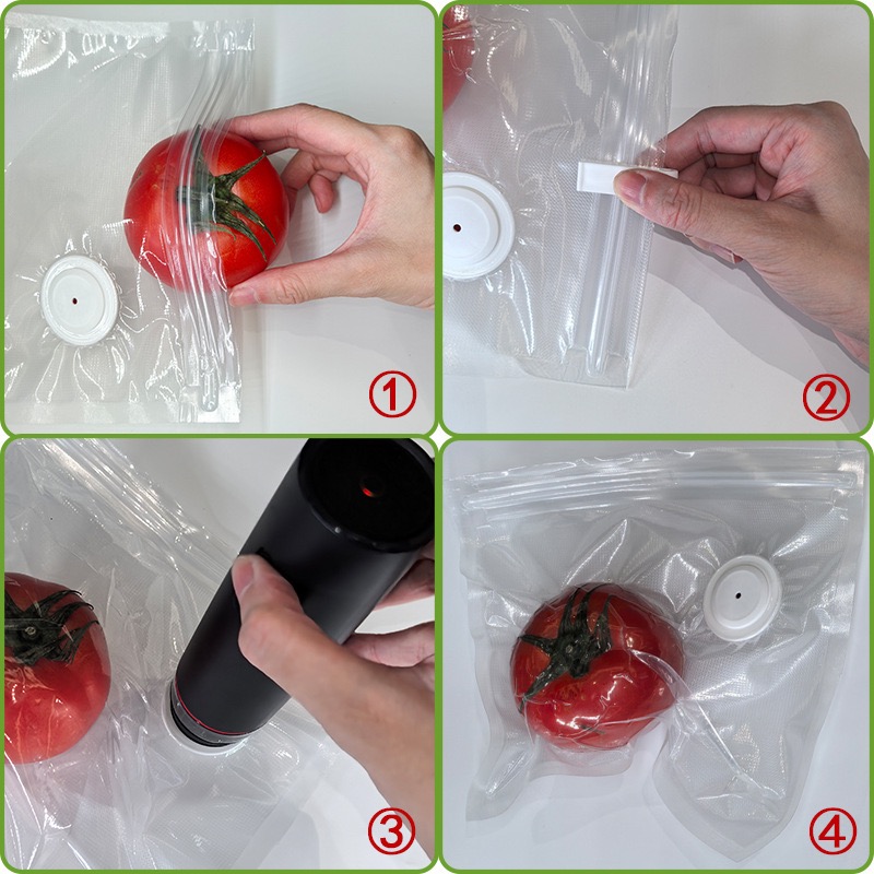 新しい再利用可能な真空保存袋 キッチン野菜果物包装袋 食品シ - Food Storage Reusable Bags のレビューと価格