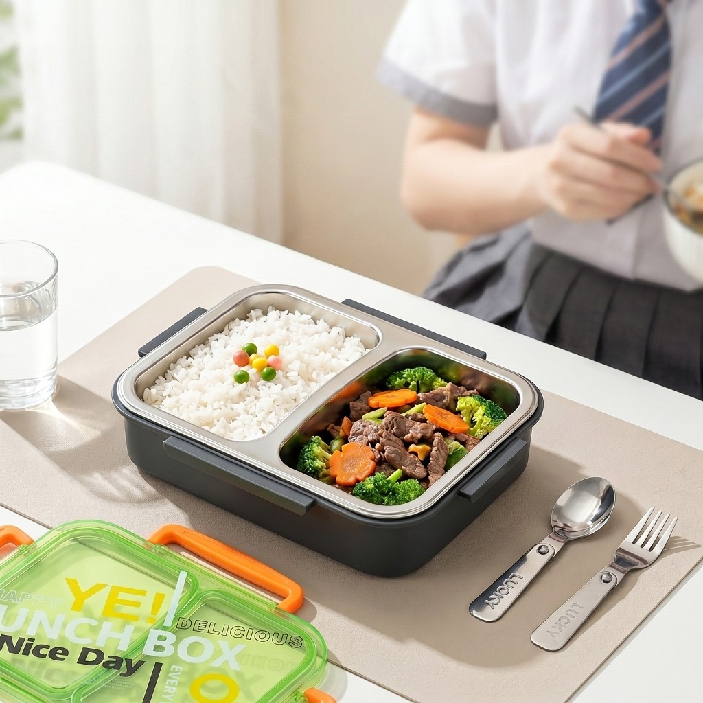 電子レンジ対応304ステンレス製弁当箱、仕切り付き食品保存容 - Food Storage Containers B&M のレビューと価格