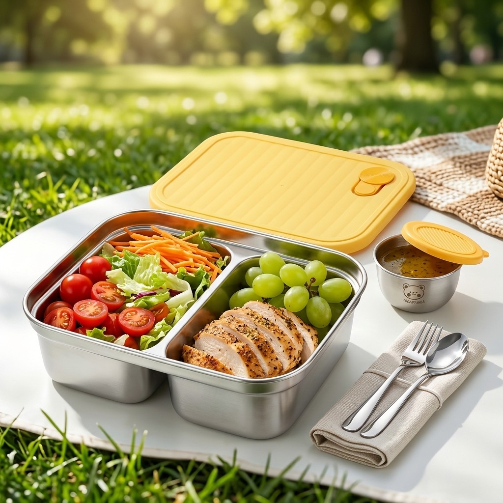 304ステンレス製ランチ容器、子供や学生向けの携帯用密閉ラン - Food Storage Containers B&M のレビューと価格