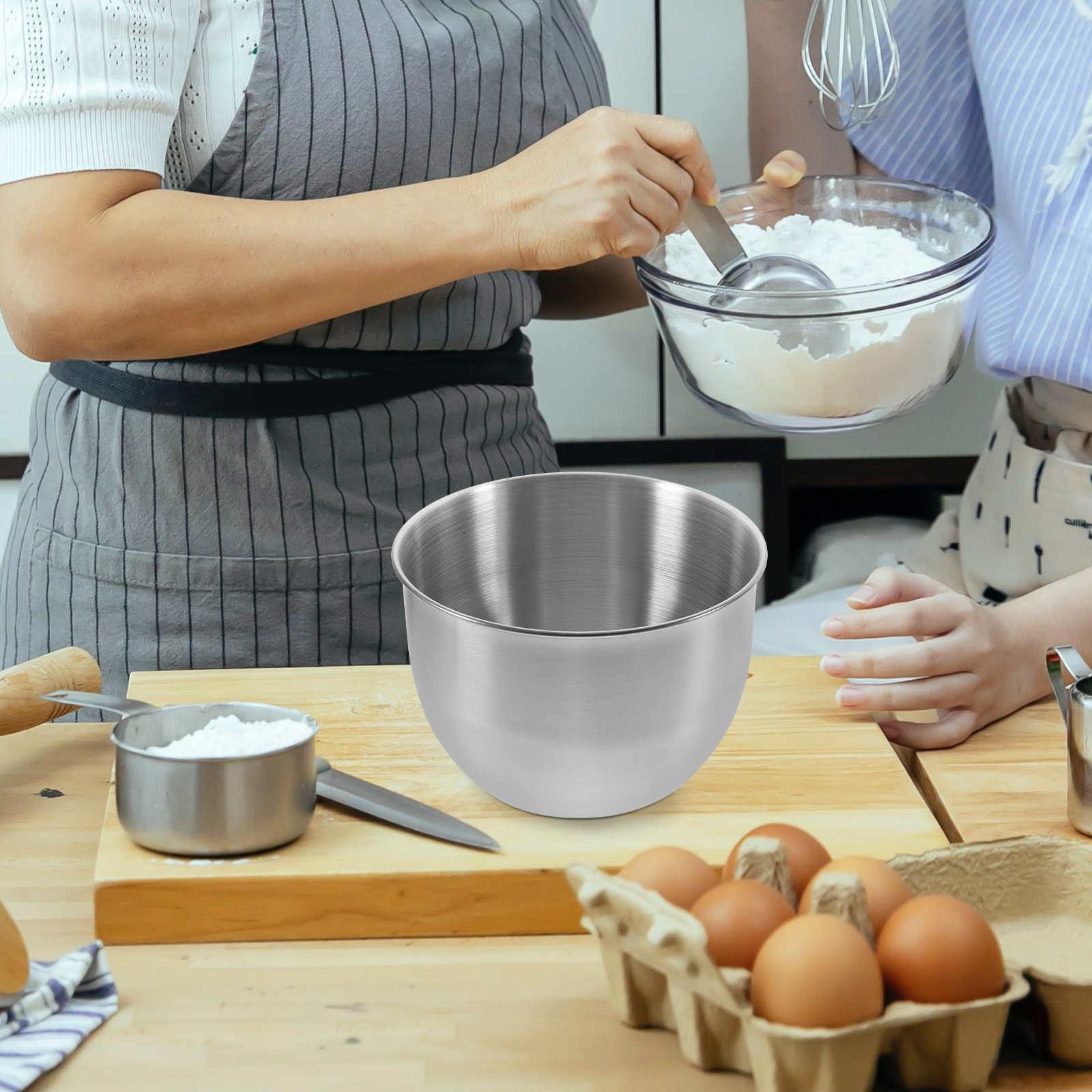 深型ステンレス製ミキシングボウル、厚い金属製キッチンボウル、 - Food Storage Meals のレビューと価格