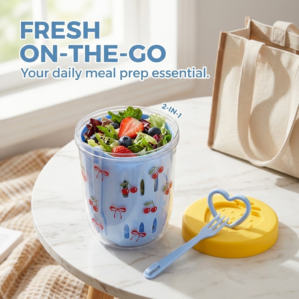 プラスチック製サラダ容器 蓋付きストレーナー弁当箱 食品保存 - Food Storage Yogurt のレビューと価格