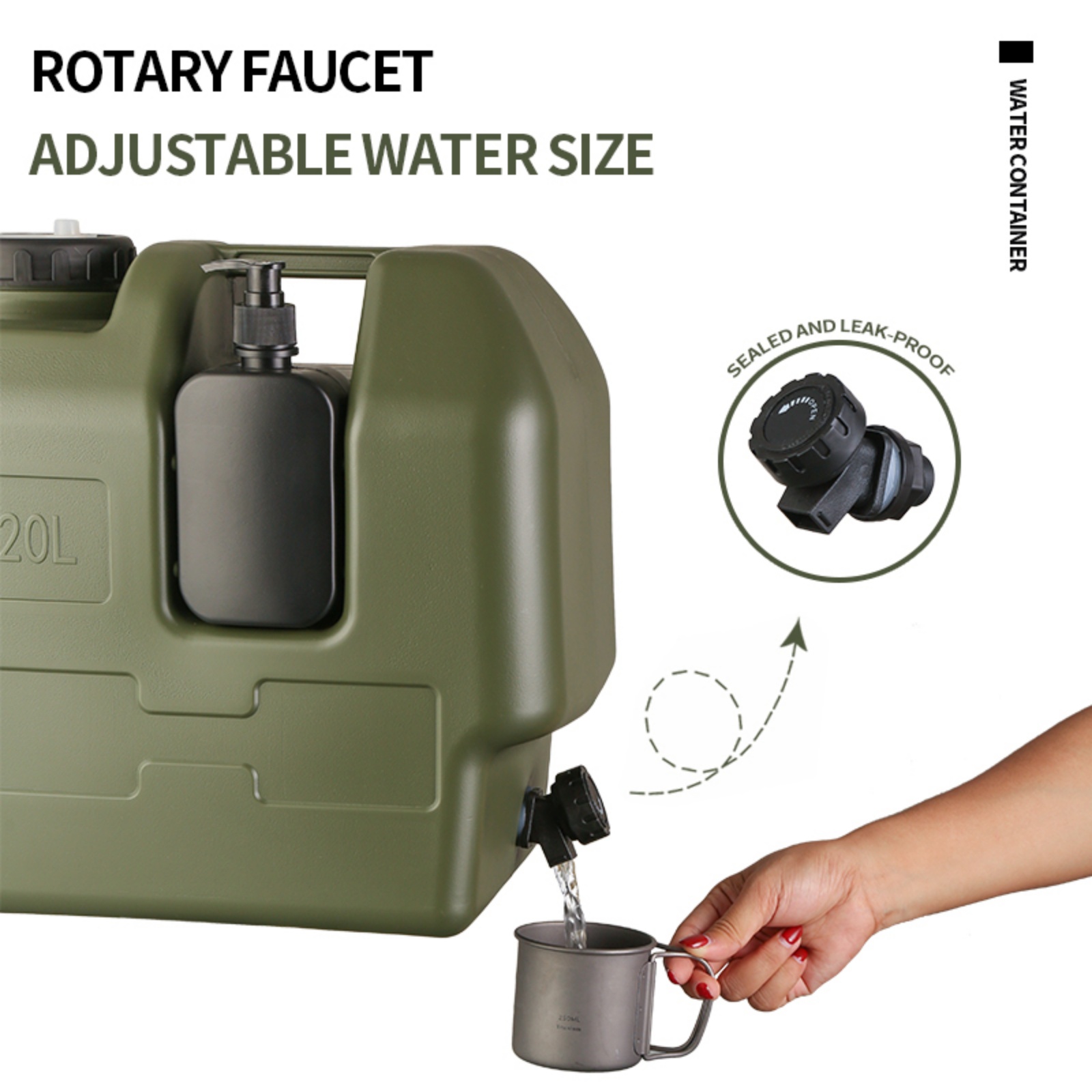 20L キャンプ用ウォーターコンテナ（スパウト付き）＆ハンド - Food Storage Emergency のレビューと価格