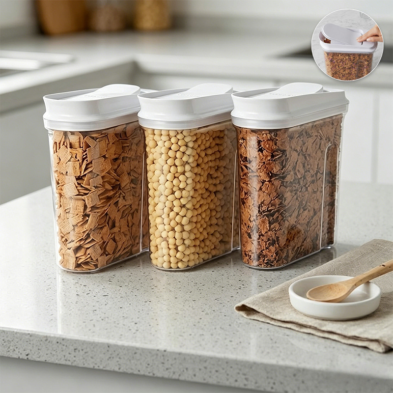 気密食品保存容器 パントリー用 透明プラスチック製 気密キッ - Airtight Cereal Jar のレビューと価格